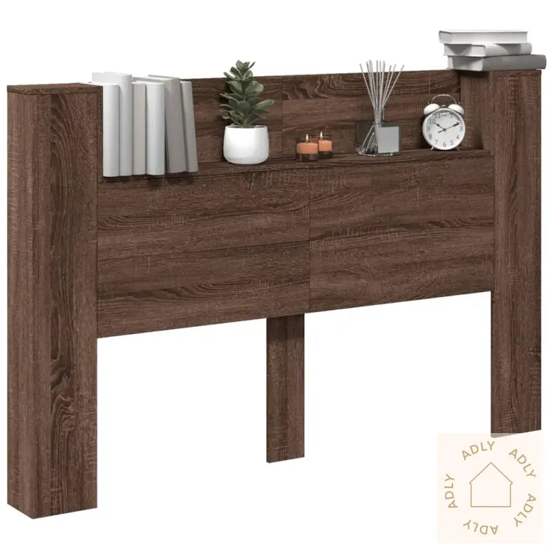 Hodegavl Skap Med Led Brun Eik 160X16,5X103,5 Cm