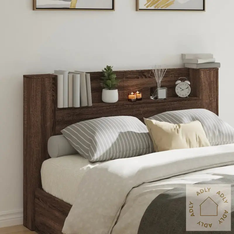 Hodegavl Skap Med Led Brun Eik 160X16,5X103,5 Cm