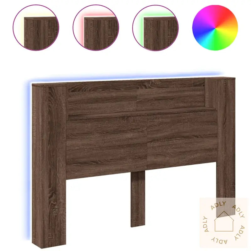 Hodegavl Skap Med Led Brun Eik 160X16,5X103,5 Cm