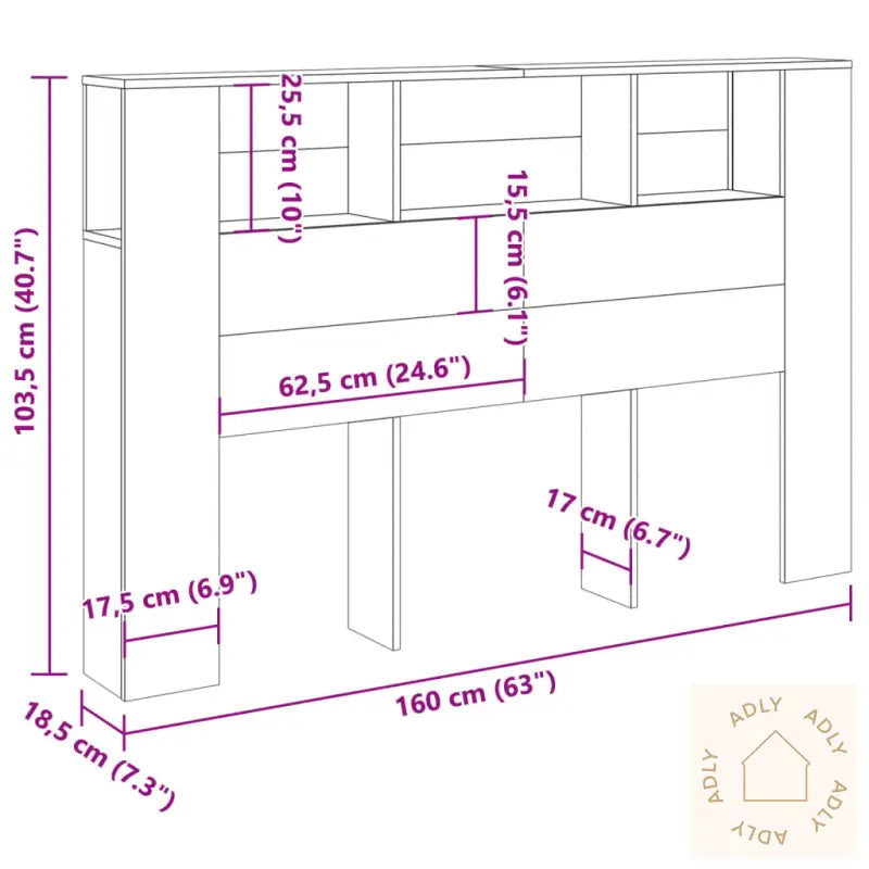 Hodegavl Med Hylle Artisan Eik 160X18,5X103,5 Cm Konstruert Tre
