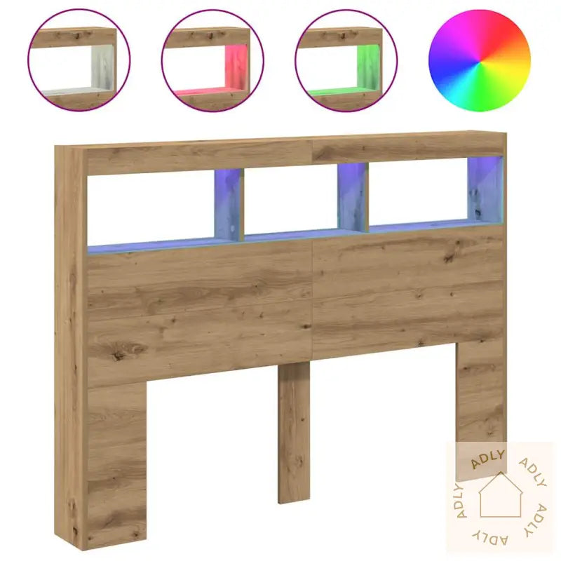 Hodegavl Skap Med Led Artisan Eik 140X17X102 Cm