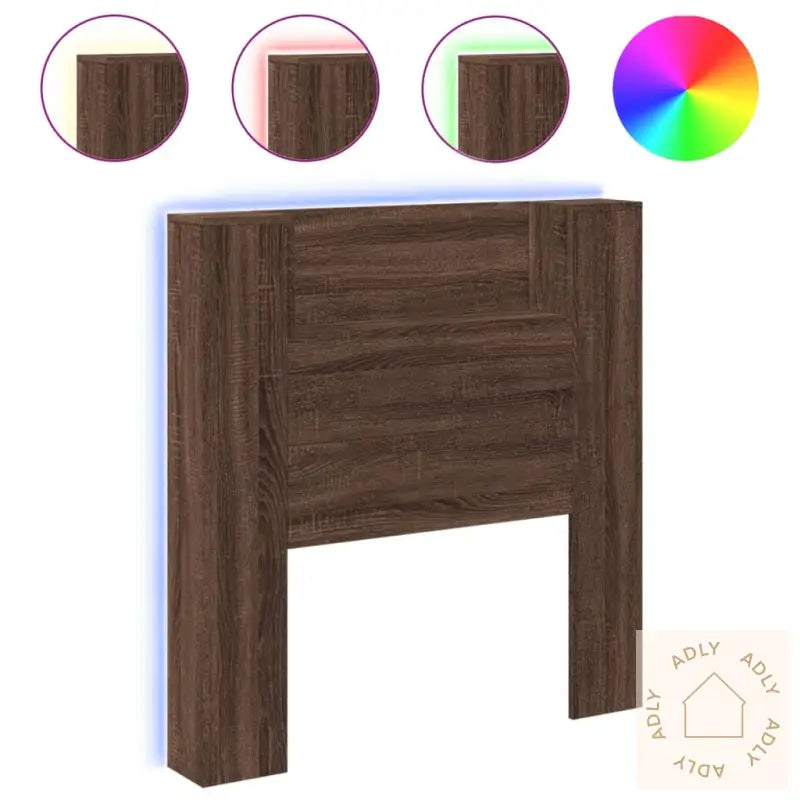 Hodegavl Skap Med Led Brun Eik 100X16,5X103,5 Cm