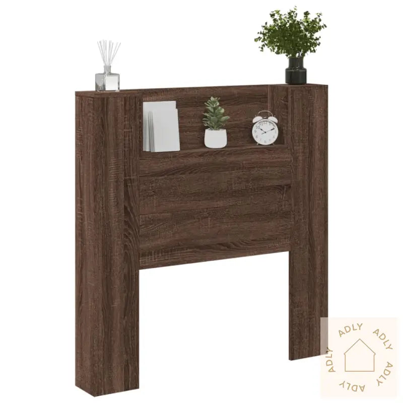 Hodegavl Skap Med Led Brun Eik 100X16,5X103,5 Cm