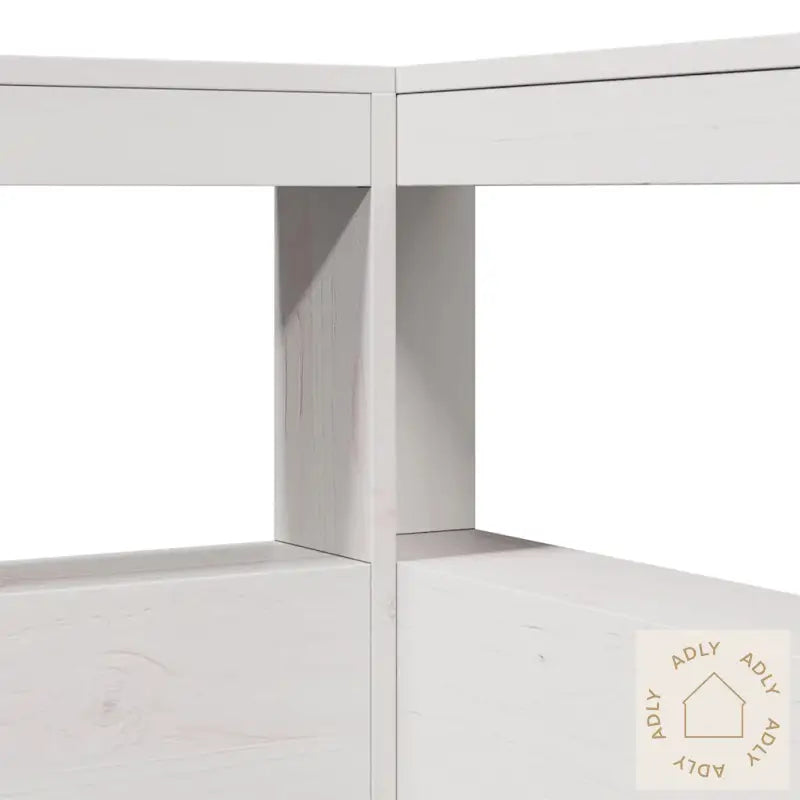 Bokhylle Sengegavl L-Formet Hvit 90 Cm Heltre Furu