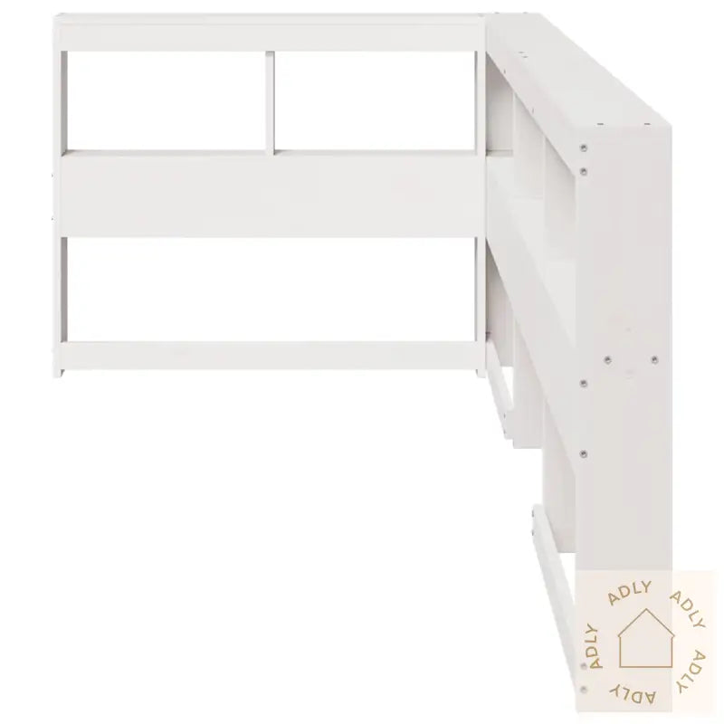Bokhylle Sengegavl L-Formet Hvit 90 Cm Heltre Furu