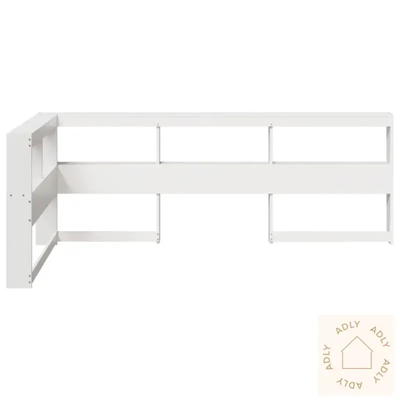 Bokhylle Sengegavl L-Formet Hvit 90 Cm Heltre Furu