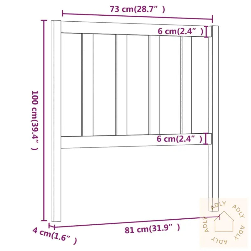 Sengegavl Honningbrun 81X4X100 Cm Heltre Furu