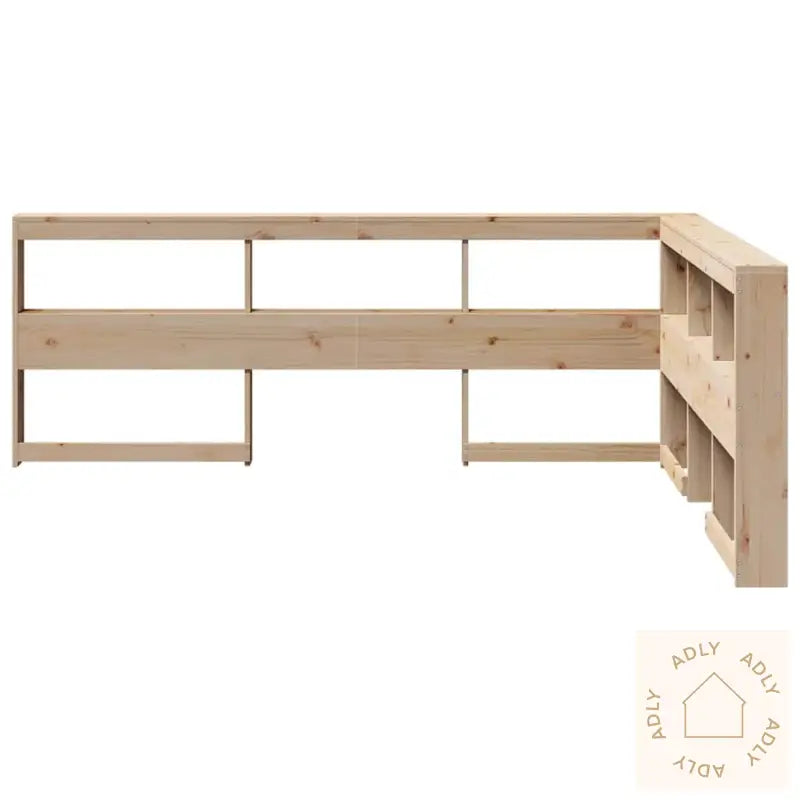 Bokhylle Sengegavl L-Formet 150 Cm Heltre Furu