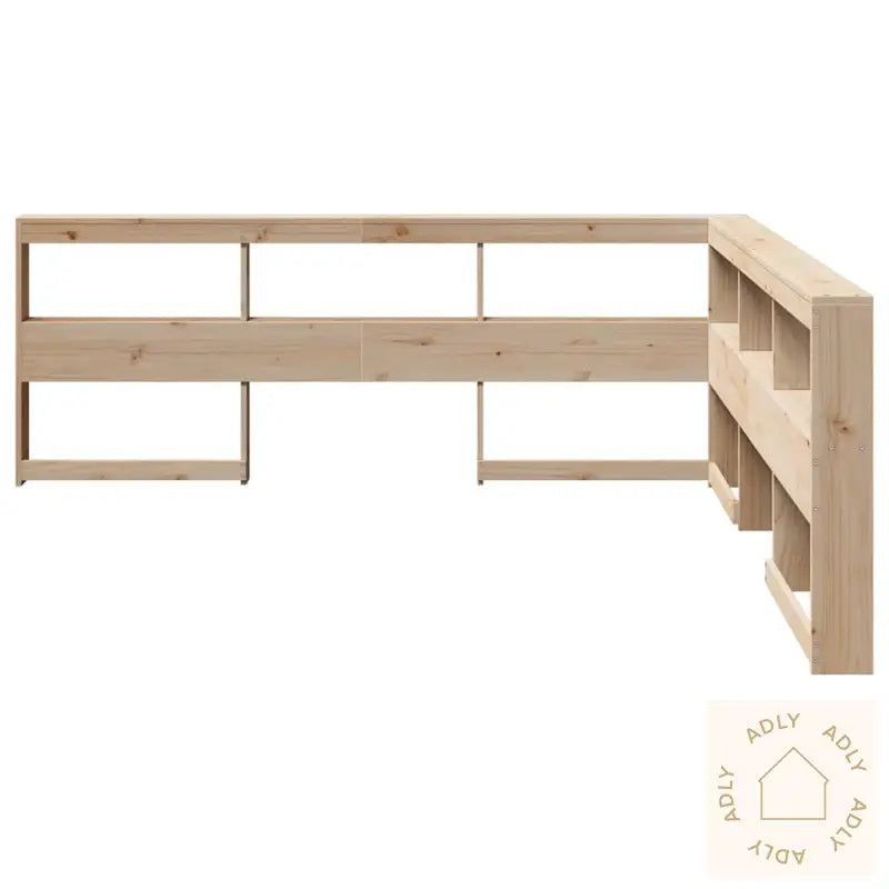Bokhylle Sengegavl L-Formet 200 Cm Heltre Furu