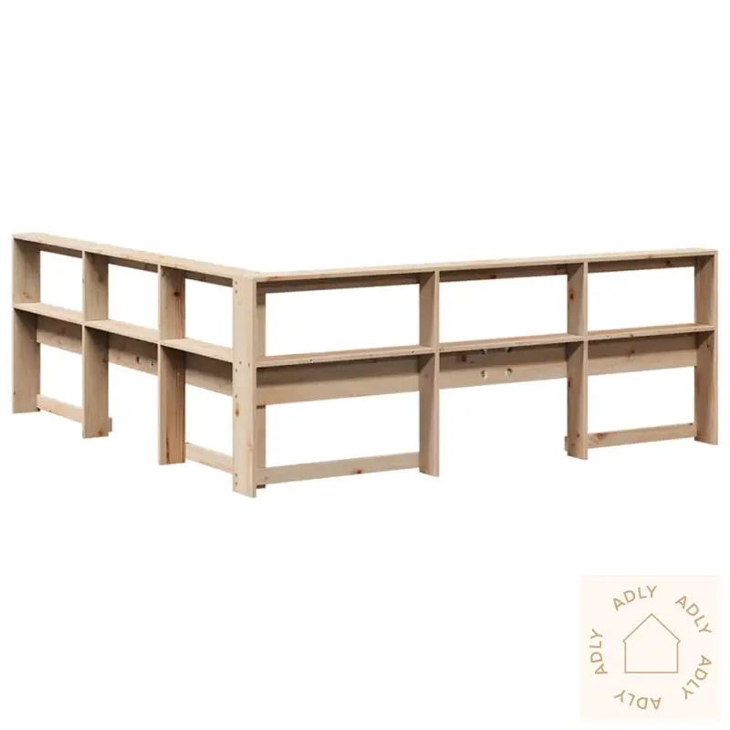 Bokhylle Sengegavl L-Formet 200 Cm Heltre Furu