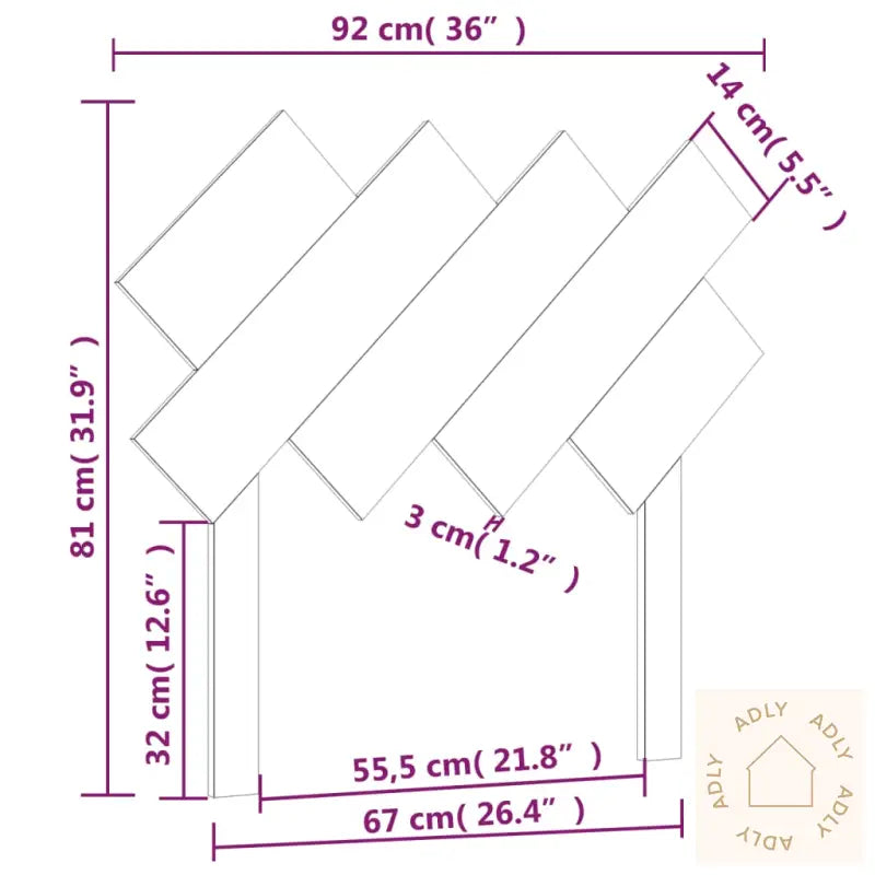 Sengegavl Hvit 92X3X81 Cm Heltre Furu