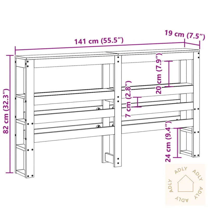 Hodegavl Med Hyller Voksbrun 135 Cm Heltre Furu