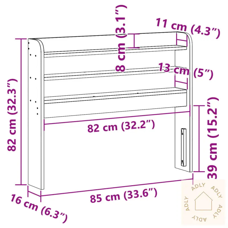 Hodegavl Med Hyller Hvit 75 Cm Heltre Furu