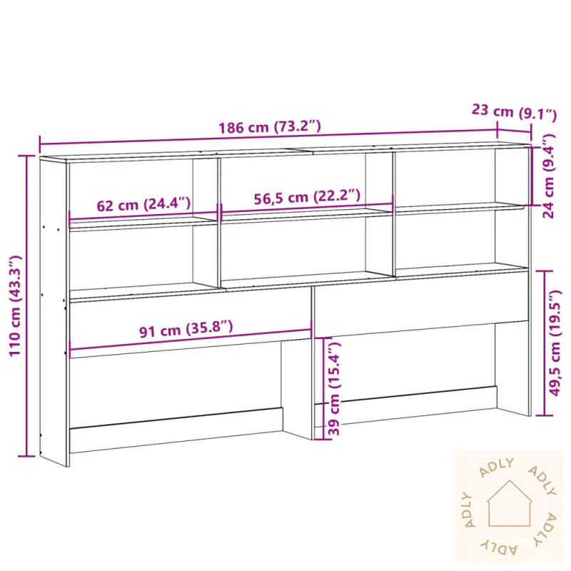 Hodegavl Med Oppbevaring Hvit 180 Cm Heltre Furu