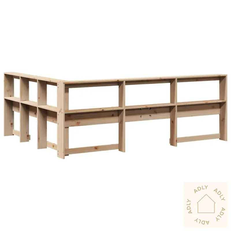Bokhylle Sengegavl L-Formet 160 Cm Heltre Furu