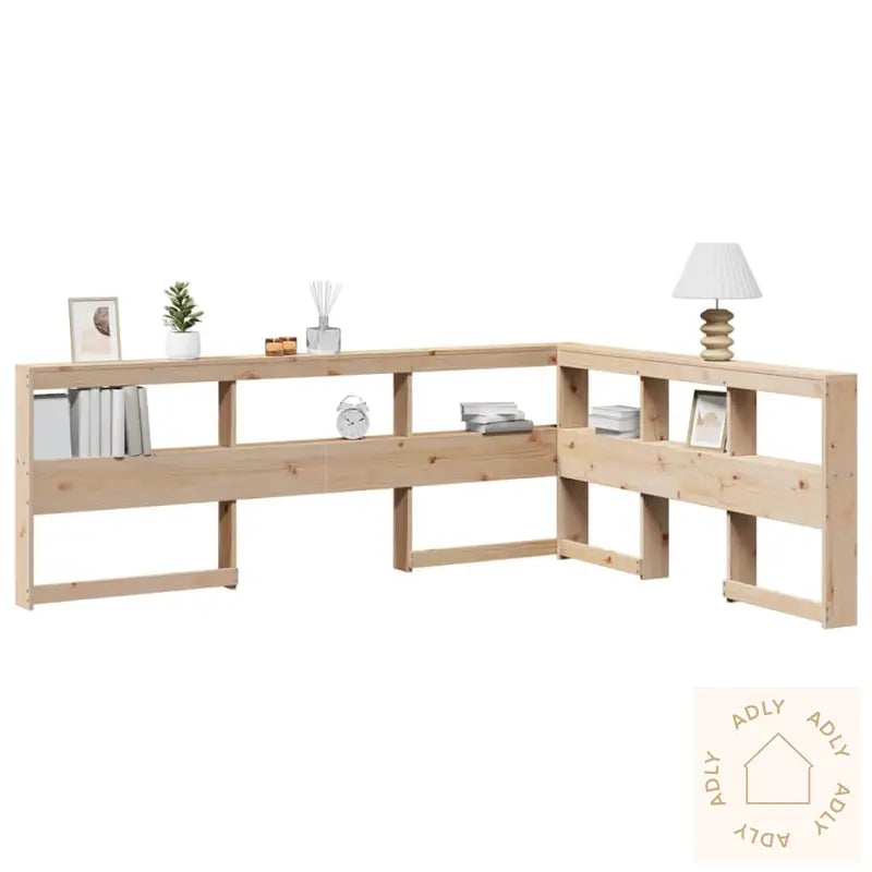 Bokhylle Sengegavl L-Formet 160 Cm Heltre Furu