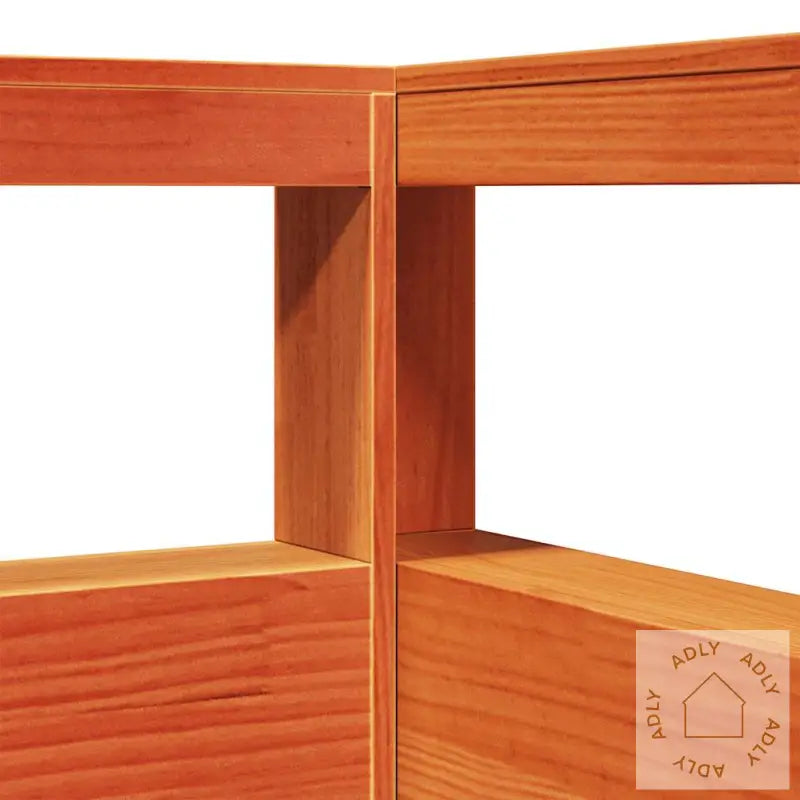 Bokhylle Sengegavl L-Formet Voksbrun 90 Cm Heltre Furu