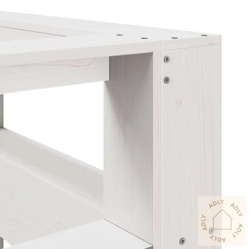 Bokhylle Sengegavl L-Formet Hvit 180 Cm Heltre Furu