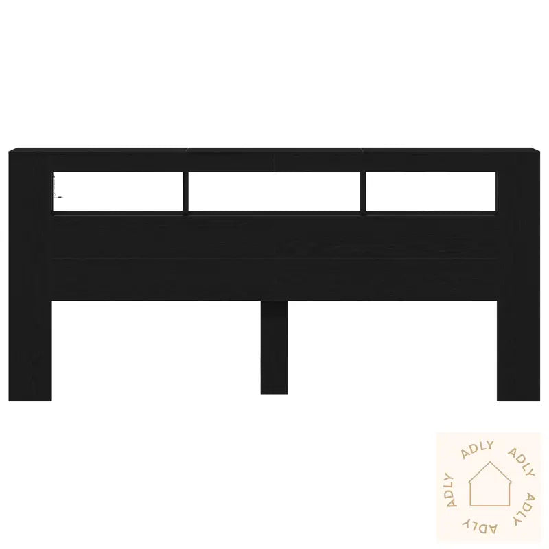 Oppbevaringshodegjerde Med Led-Lamper Svart Eik 220X18,5X103,5 Cm
