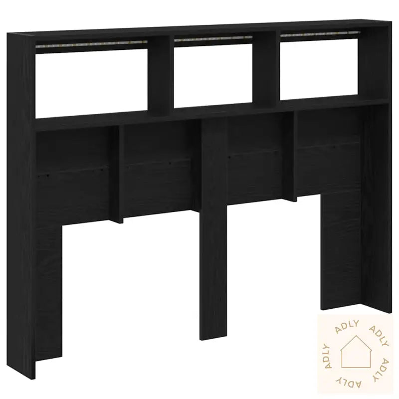 Hodegavl Skap Med Led Svart Eik 140X17X102 Cm