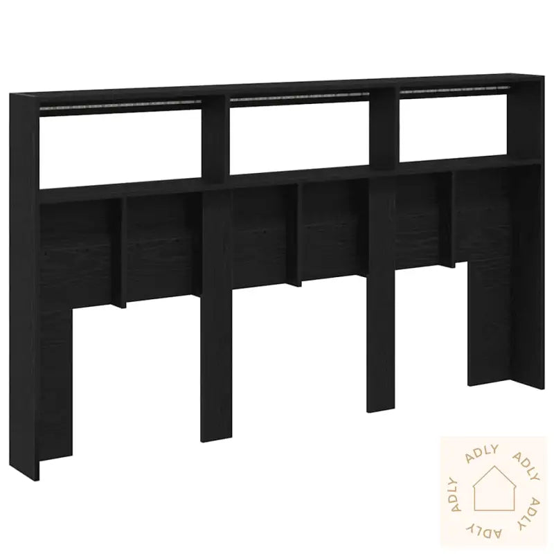 Hodegavl Skap Med Led Svart Eik 180X17X102 Cm