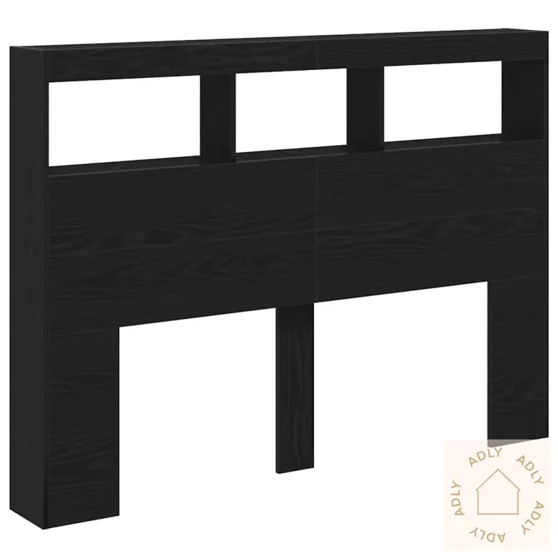 Hodegavl Skap Med Led Svart Eik 140X17X102 Cm