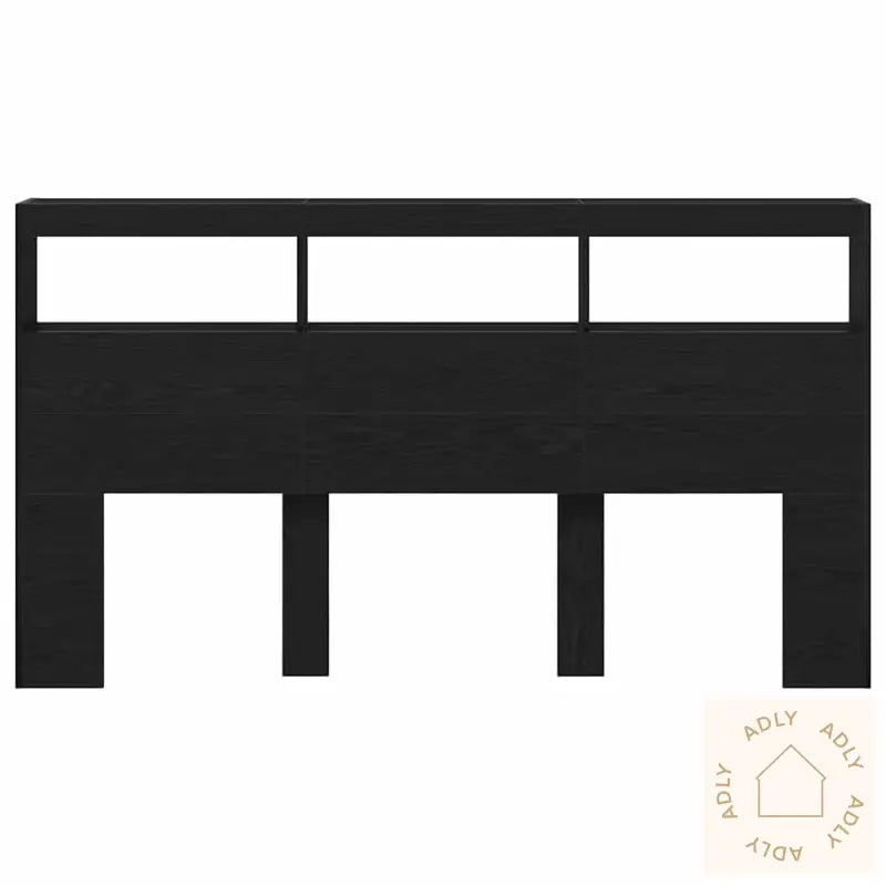 Hodegavl Skap Med Led Svart Eik 180X17X102 Cm