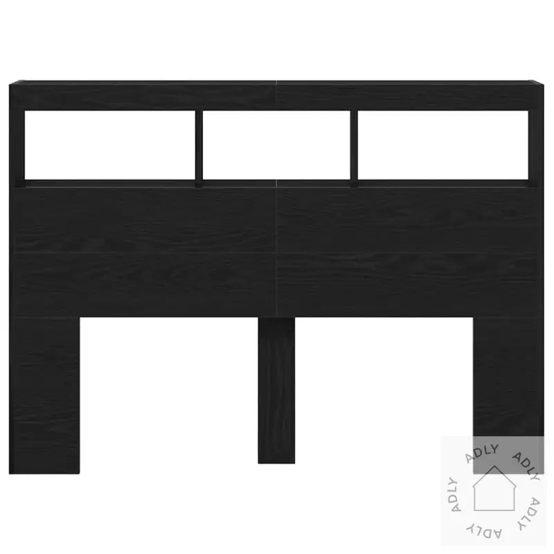 Hodegavl Skap Med Led Svart Eik 140X17X102 Cm