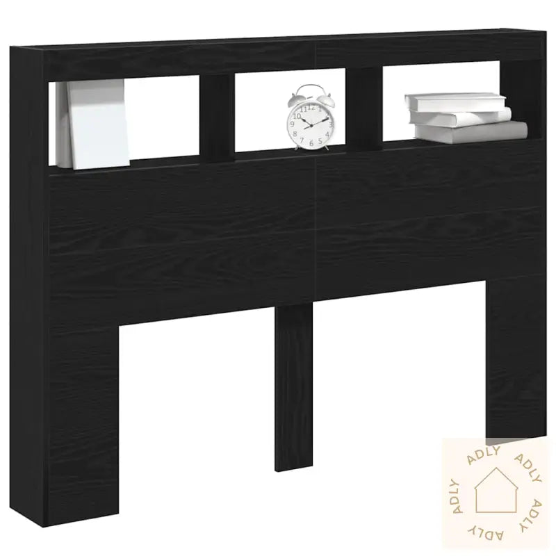 Hodegavl Skap Med Led Svart Eik 140X17X102 Cm