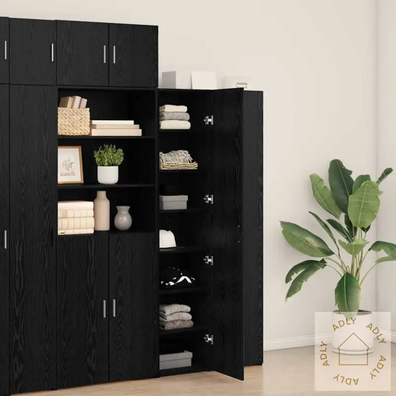 Høybord Svart Eik 40X42.5X185 Cm Konstruert Tre