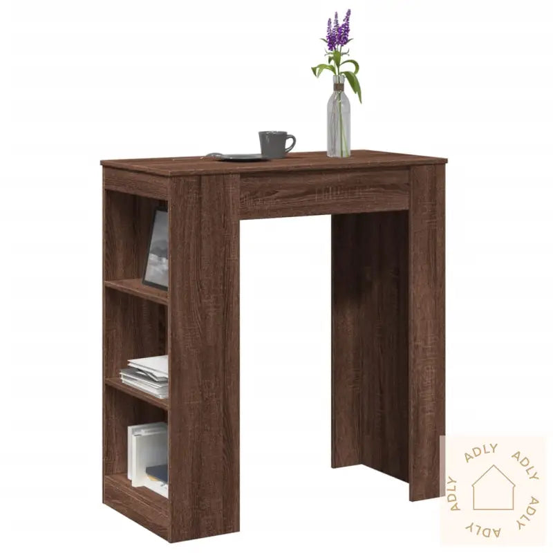 Barbord Med Stativer Brun Eik 95X47X103,5 Cm Konstruert Tre