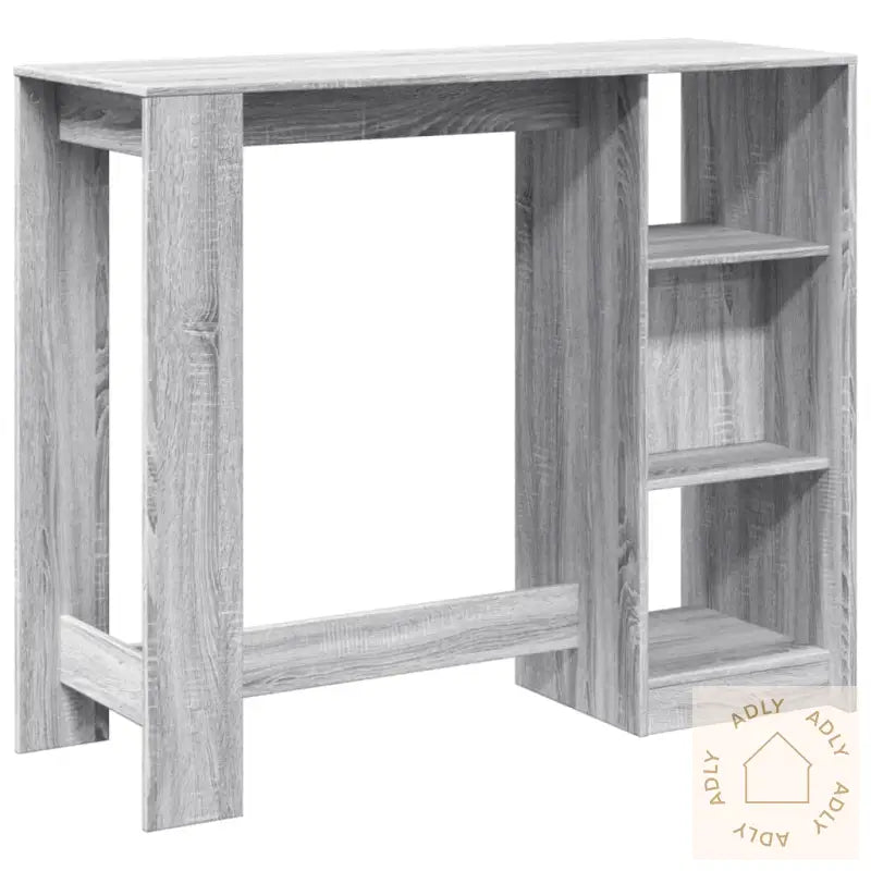 Barbord Med Hylle Grå Sonoma Eik 124X46X103,5 Cm Konstruert Tre