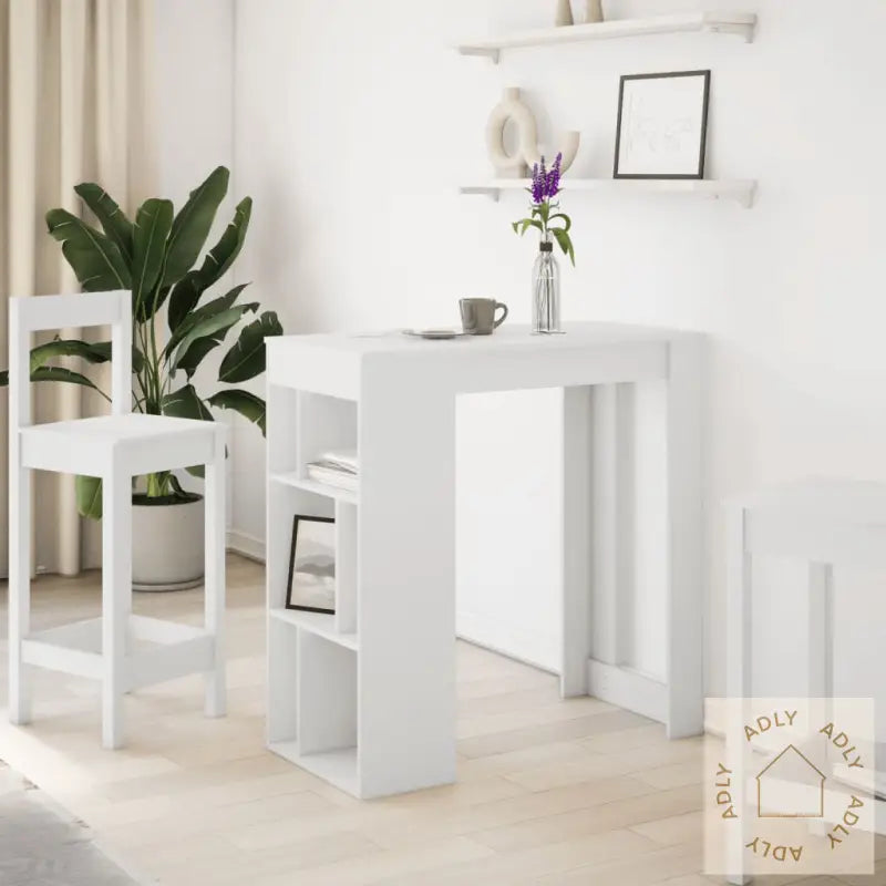 Barbord Med Stativer Hvit 102X50X103,5 Cm Konstruert Tre