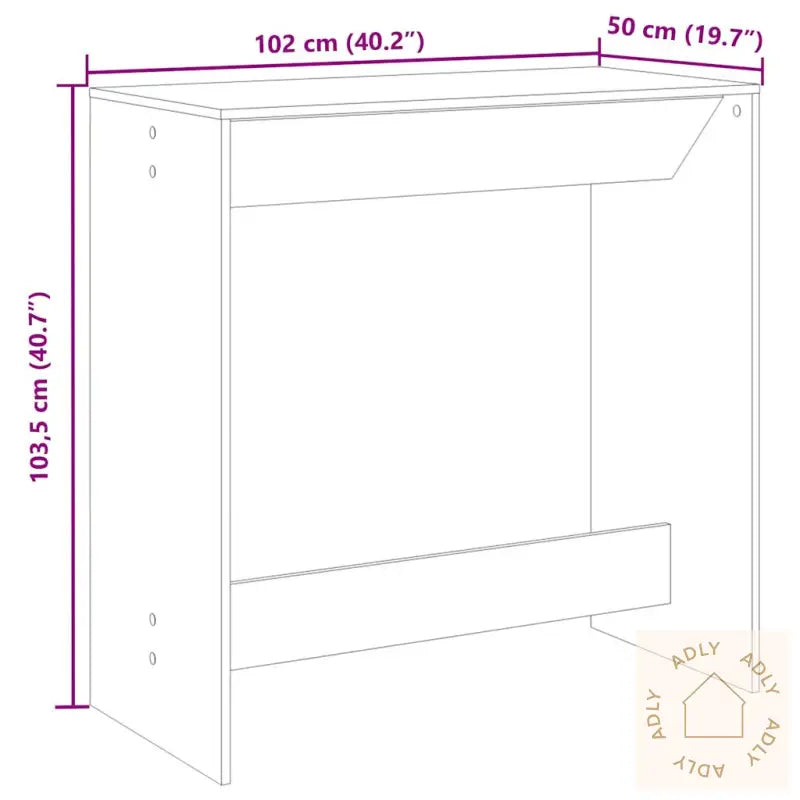 Barbord Grå Sonoma Eik 102X50X103,5 Cm Konstruert Tre