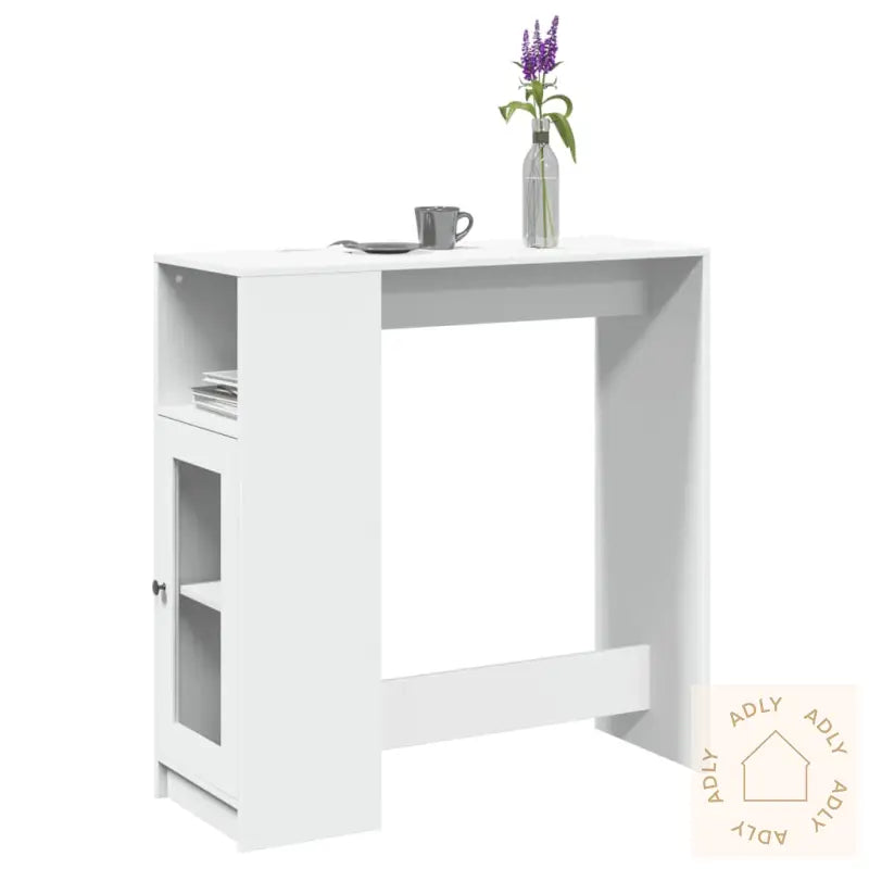 Barbord Med Stativer Hvit 101X40X103,5 Cm Konstruert Tre