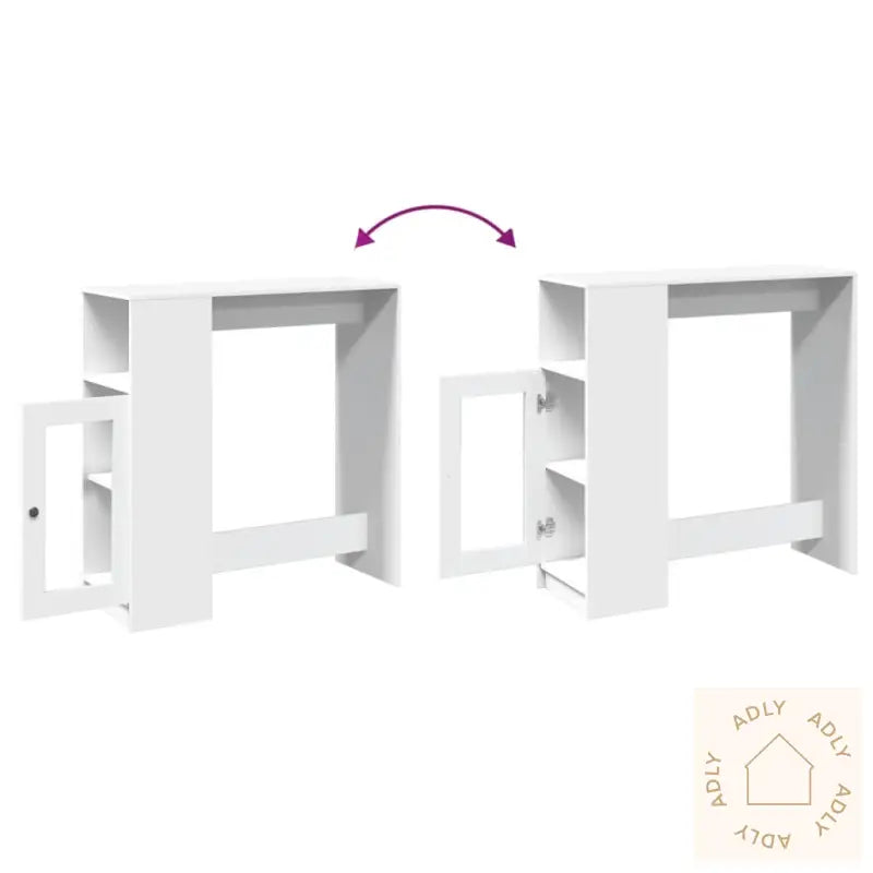 Barbord Med Stativer Hvit 101X40X103,5 Cm Konstruert Tre