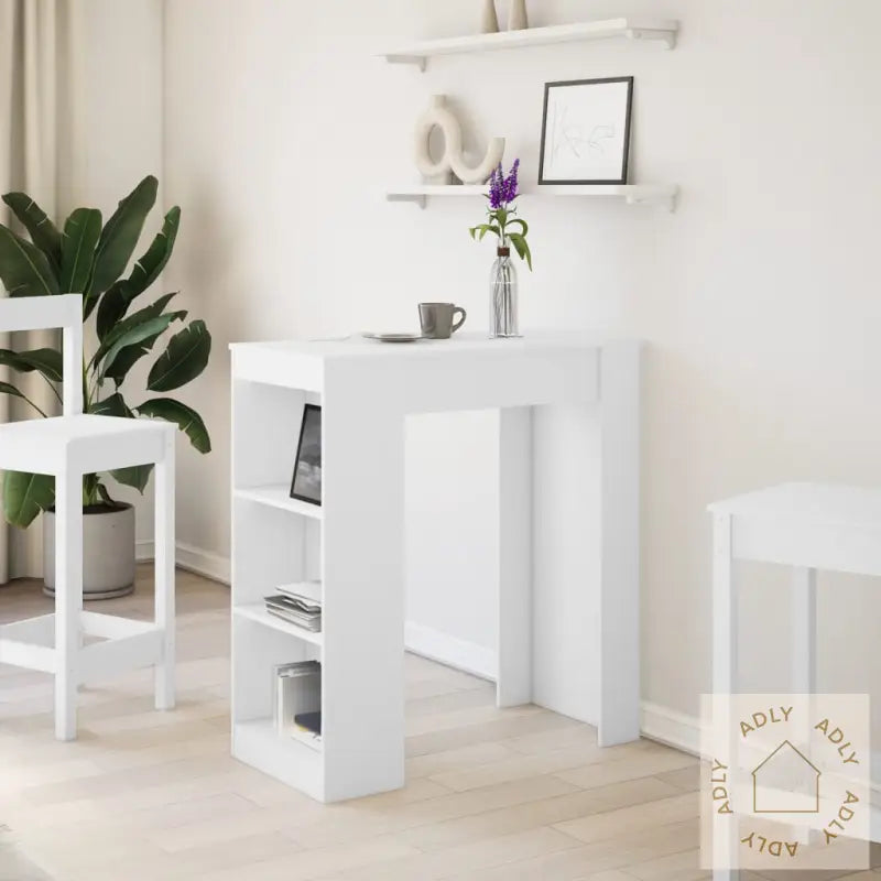 Barbord Med Stativer Hvit 95X47X103,5 Cm Konstruert Tre