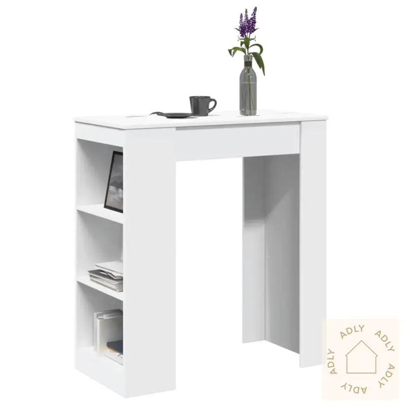 Barbord Med Stativer Hvit 95X47X103,5 Cm Konstruert Tre
