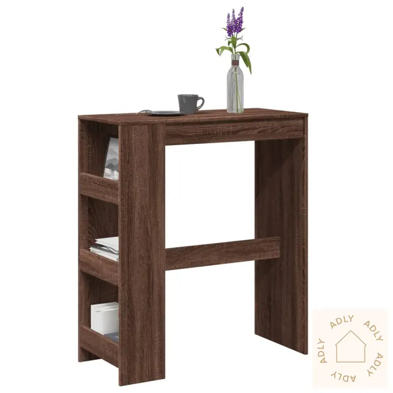 Barbord Med Stativer Brun Eik 90X40X103,5 Cm Konstruert Tre