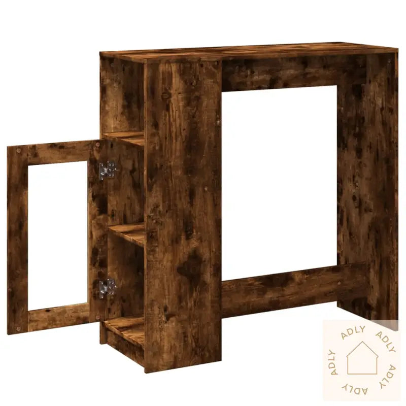 Barbord Med Stativer Røkt Eik 101X40X103,5 Cm Konstruert Tre