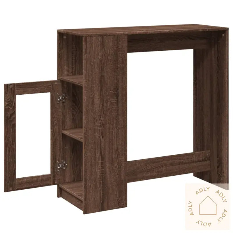 Barbord Med Stativer Brun Eik 101X40X103,5 Cm Konstruert Tre