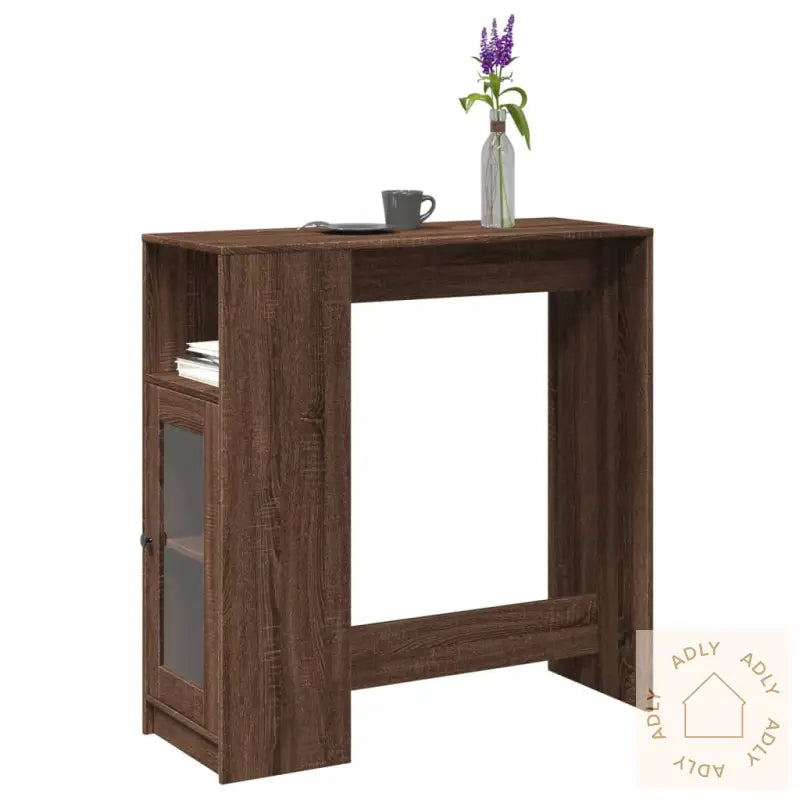 Barbord Med Stativer Brun Eik 101X40X103,5 Cm Konstruert Tre