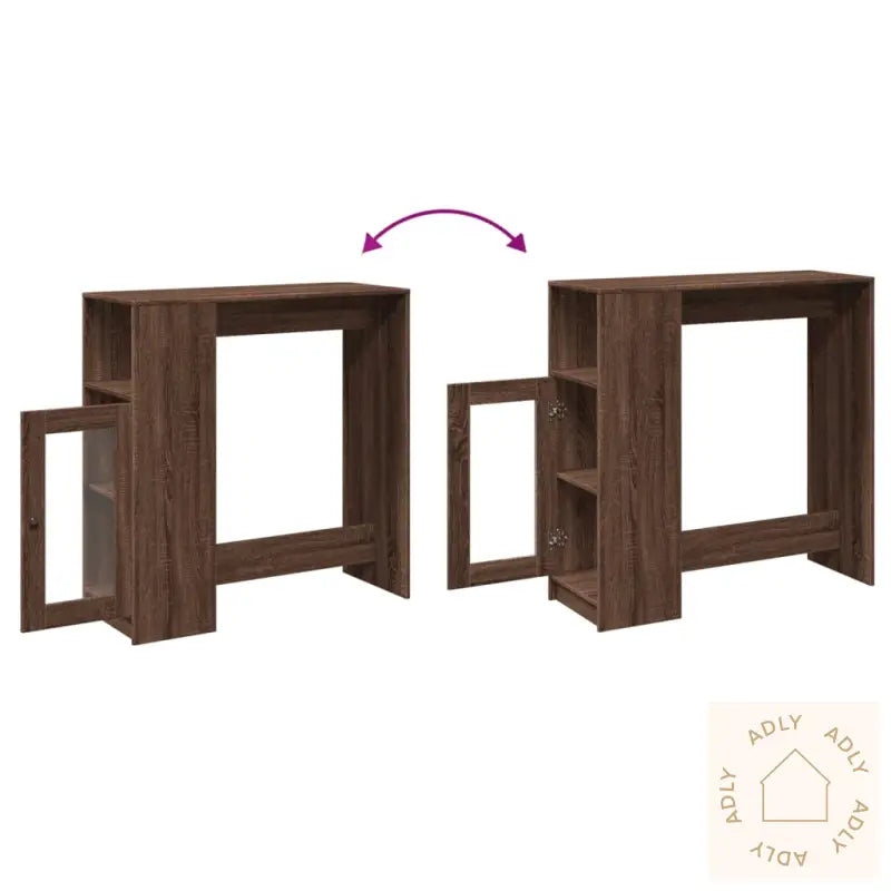 Barbord Med Stativer Brun Eik 101X40X103,5 Cm Konstruert Tre