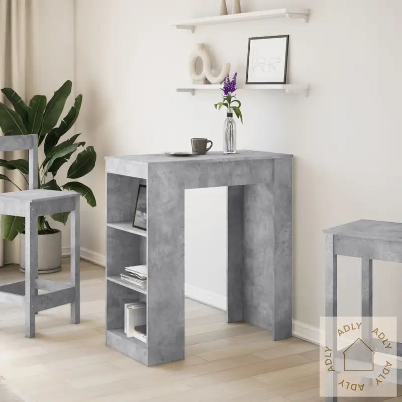 Barbord Med Stativer Betonggrå 95X47X103,5 Cm Konstruert Tre