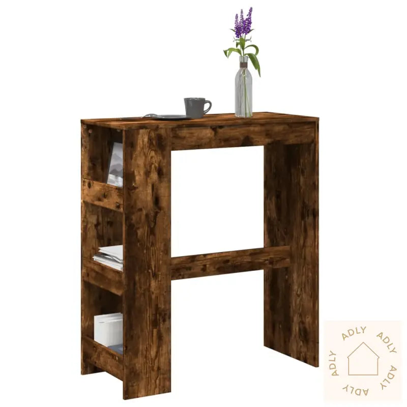 Barbord Med Stativer Røkt Eik 90X40X103,5 Cm Konstruert Tre
