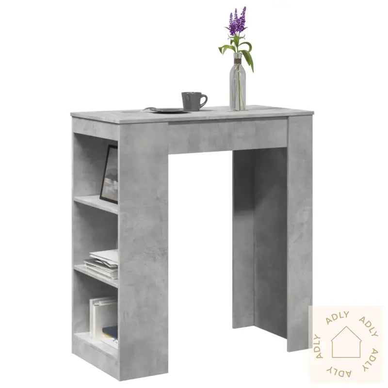 Barbord Med Stativer Betonggrå 95X47X103,5 Cm Konstruert Tre