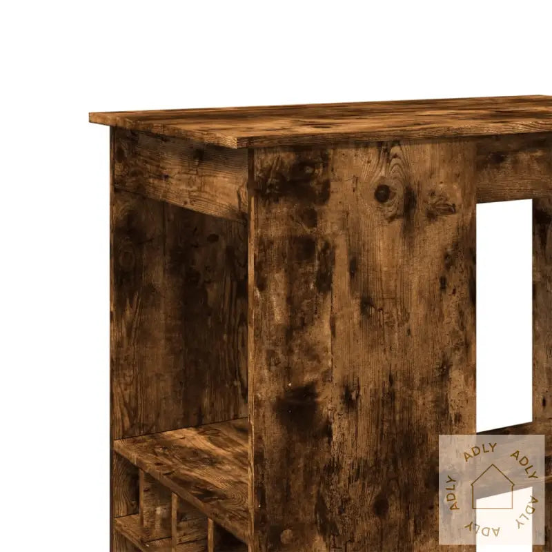 Barbord Med Stativer Røkt Eik 90X47,5X103,5 Cm Konstruert Tre