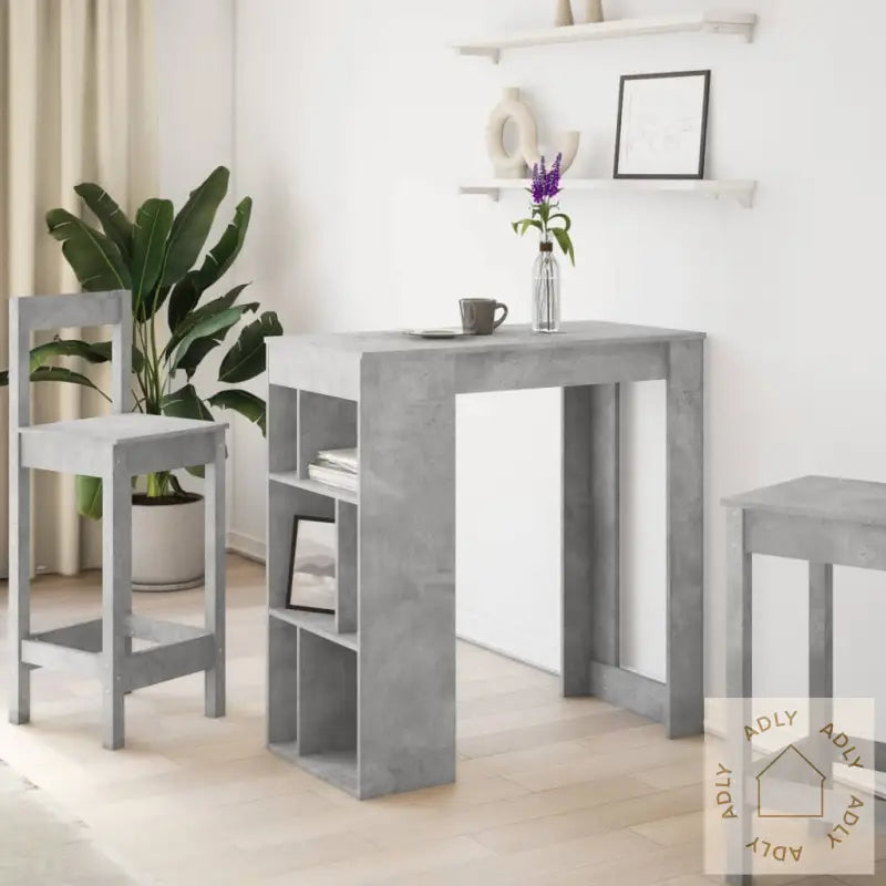 Barbord Med Stativer Betonggrå 102X50X103,5 Cm Konstruert Tre
