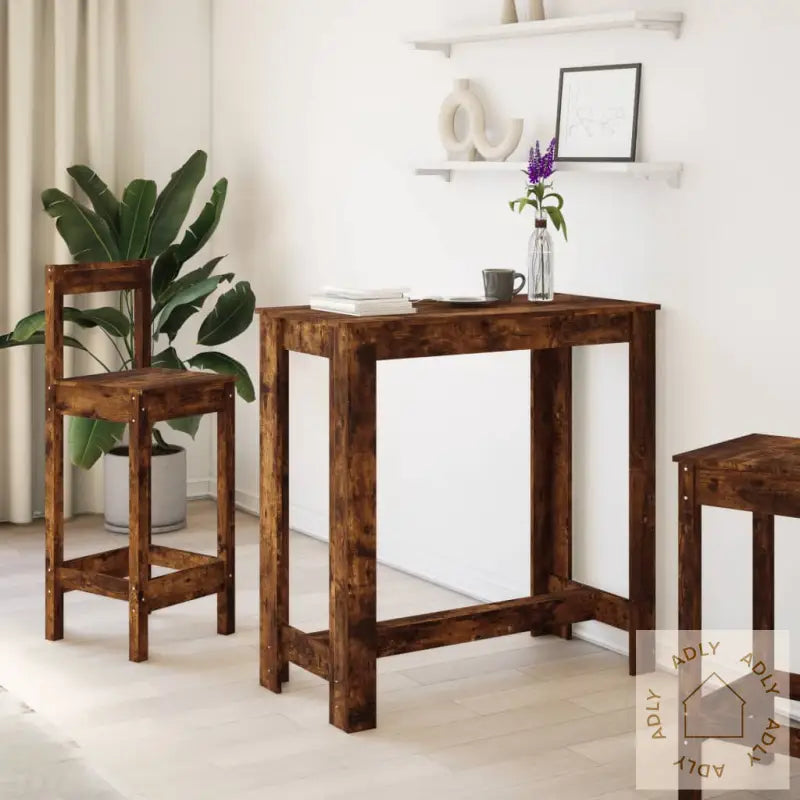 Barbord Røkt Eik 102X50X103,5 Cm Konstruert Tre