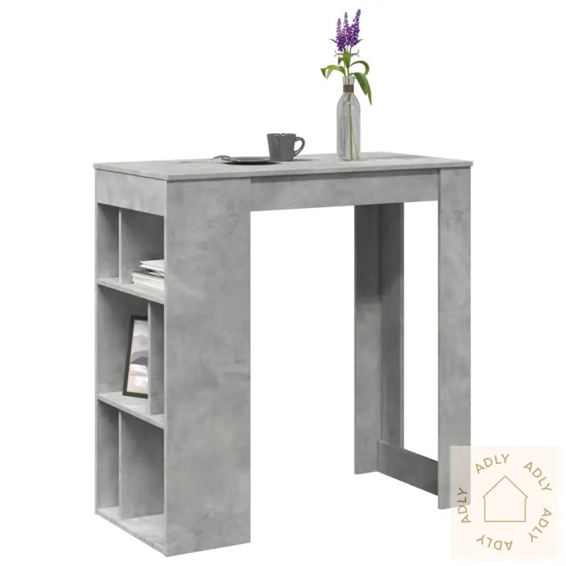 Barbord Med Stativer Betonggrå 102X50X103,5 Cm Konstruert Tre